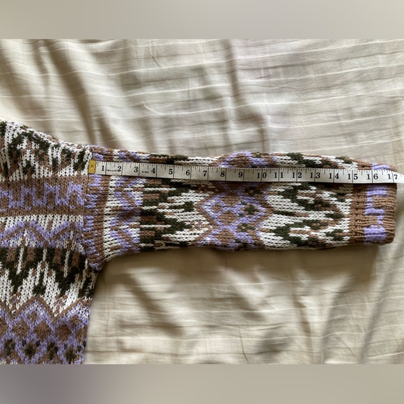 Anthropologie Fabiana Alpaca Wool Blend Fair Isle Knit Cropped Sweater - sz XS - Picture 9 of 14
